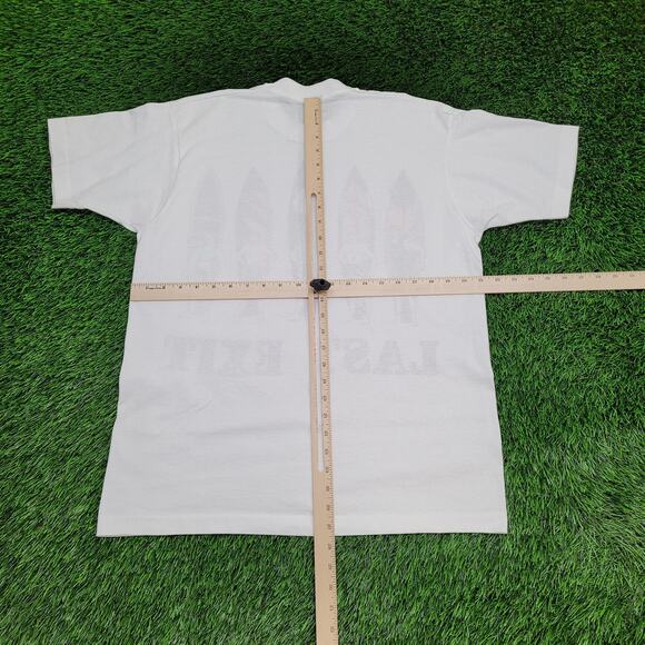 Vintage 80s Last-Exit Surfer Shirt XL 21x27 Summer-Fun Crop USA - Picture 3 of 15